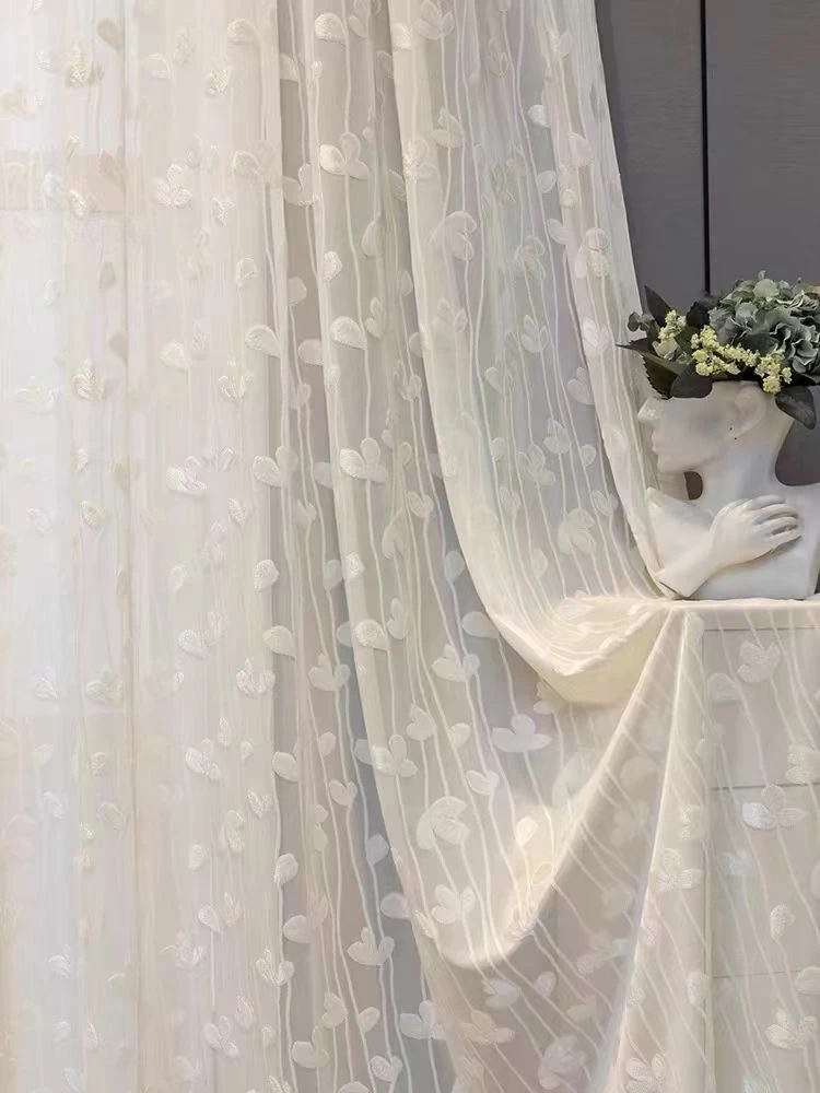 轻奢梦幻纱帘22浮雕设计【不送挂钩，勾子另拍】小清新卧室隔断装饰