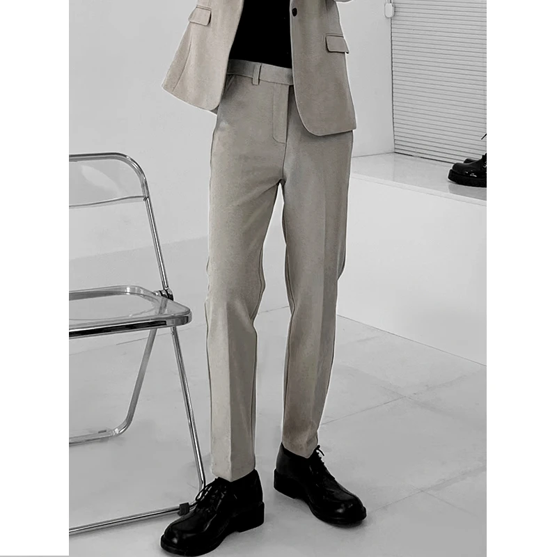 龙叨叨 轻熟简约修身英伦风雅痞商务休闲西裤