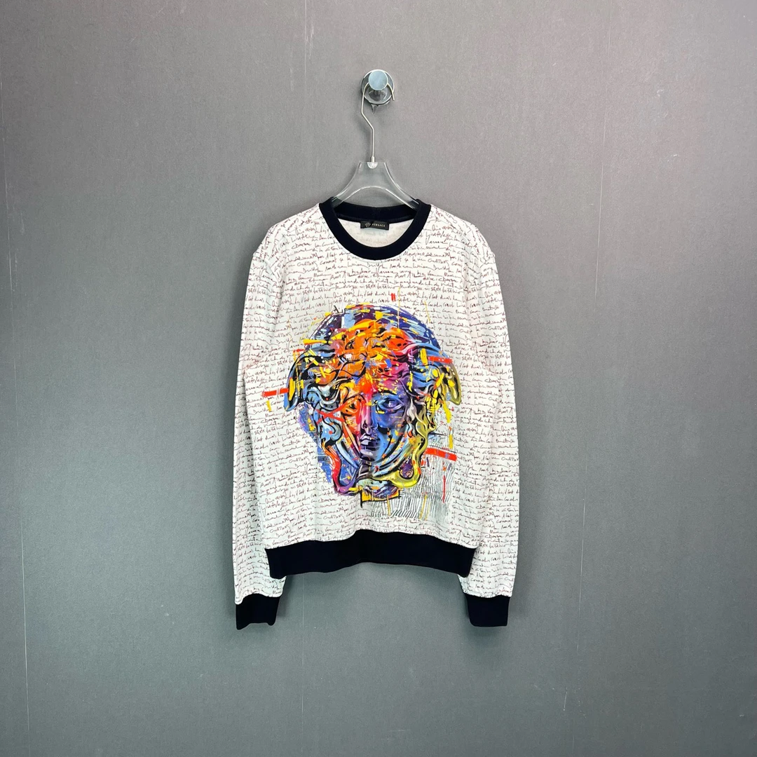 全新未使用 VERSACE/范思哲 L码/满印印花圆领休闲卫衣/8921370
