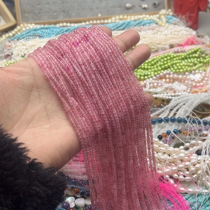 玛瑙/玉髓珠宝半成品未镶嵌一条2/2mm草莓晶