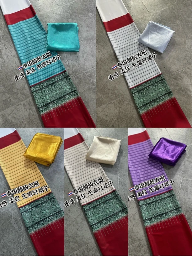 傣族新款配套(印花)布料 非成品 上衣醋酸面料 加厚垂感裙子
