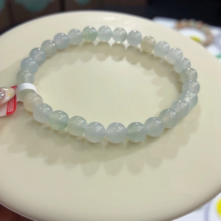 翡翠未镶嵌手链冰胶换彩卡6.8