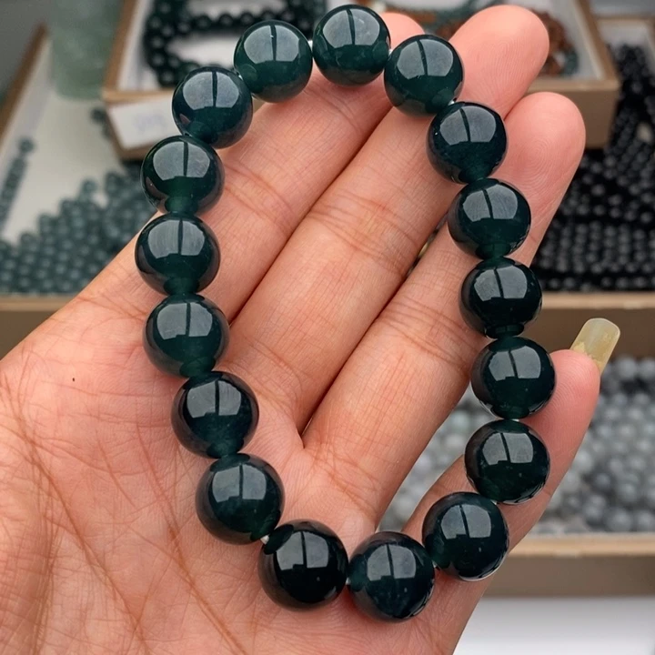 吞***兽翡翠未镶嵌手链手串