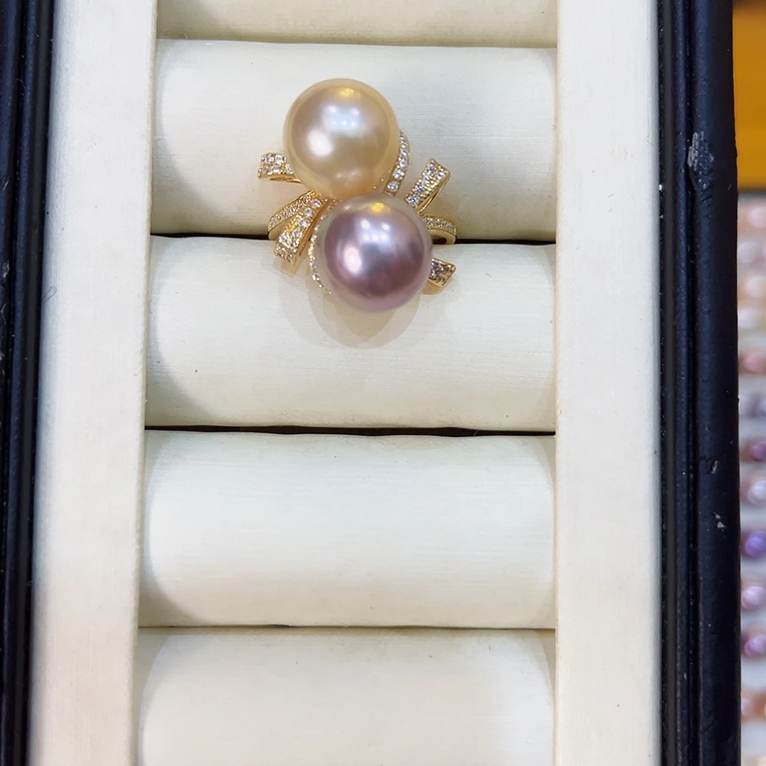 淡水珍珠戒指银S925镶嵌