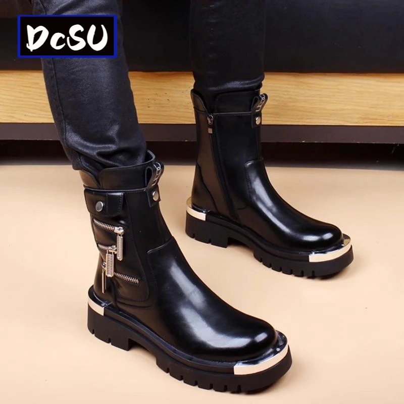 【香港DcSU&Shoes官方正品】马丁靴男中帮春季透气2024新款英伦风高