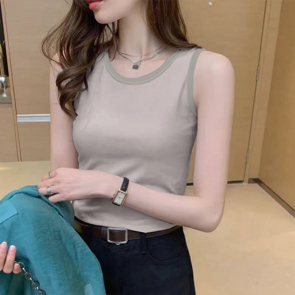 100%纯棉女背心内搭吊带夏季时尚韩版无袖修身百搭运动纯色上衣女