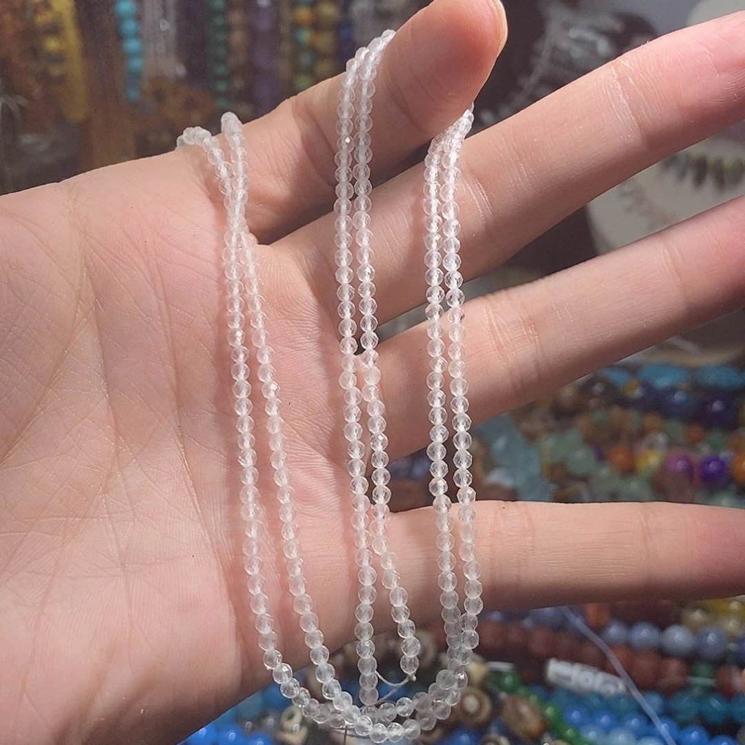 未镶嵌，天然白水晶切面3mm，石英质玉