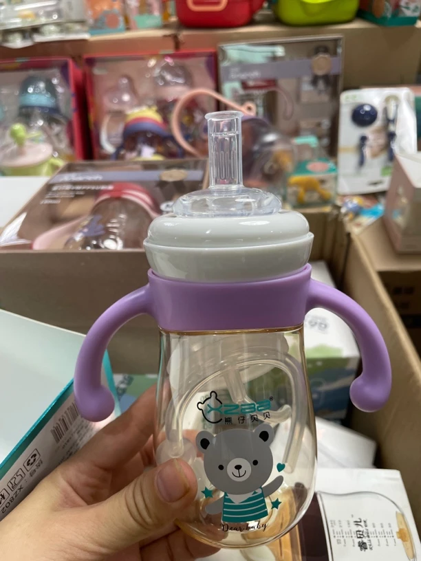 熊仔贝贝ppsu咬吸直管加奶嘴重力球两用