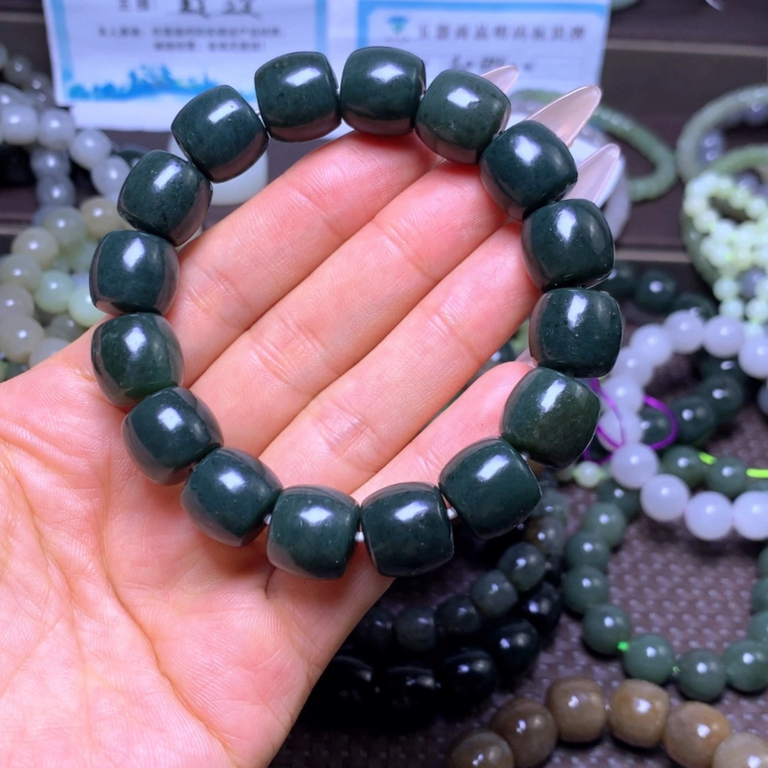 和田玉未镶嵌手串卡14