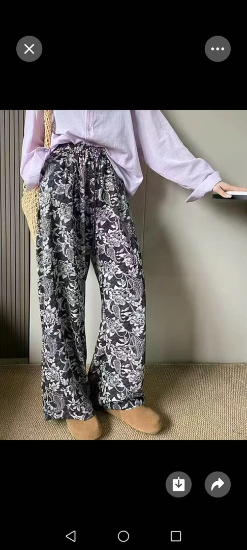 印花新中式夏季休闲裤时尚薄款直筒休闲防蚊裤