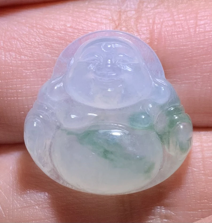 【冰种•佛公】缅甸天然A货冰种飘花正装佛公大肚佛时尚挂件男女百搭