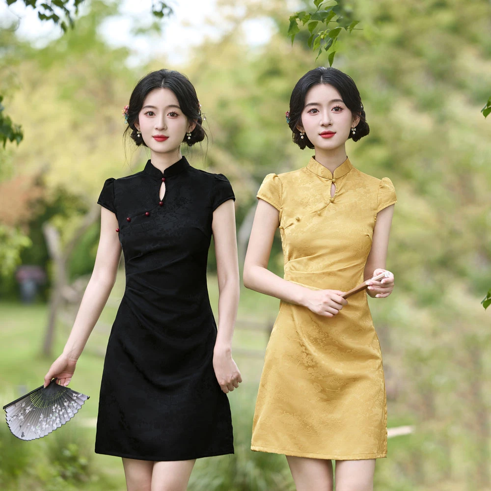 小个子夏季低领旗袍2025年夏季新款新中式改良版连衣裙气质显瘦女