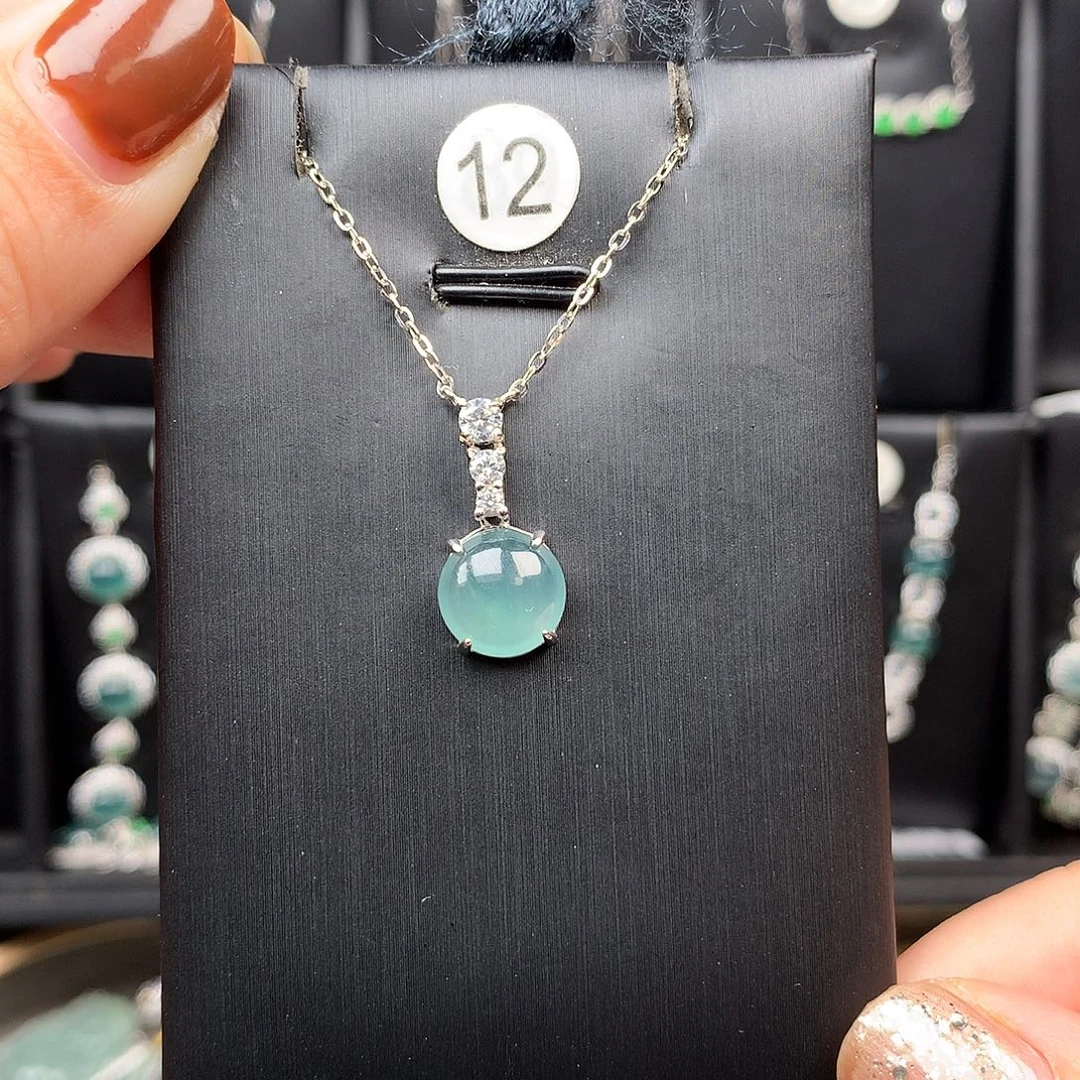 翡翠银S925镶嵌颈饰