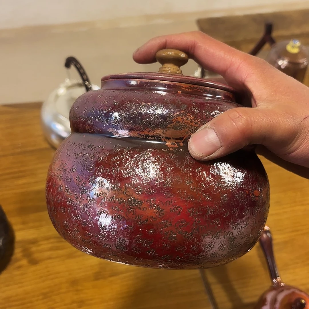 手工锻打工艺葫芦茶叶罐