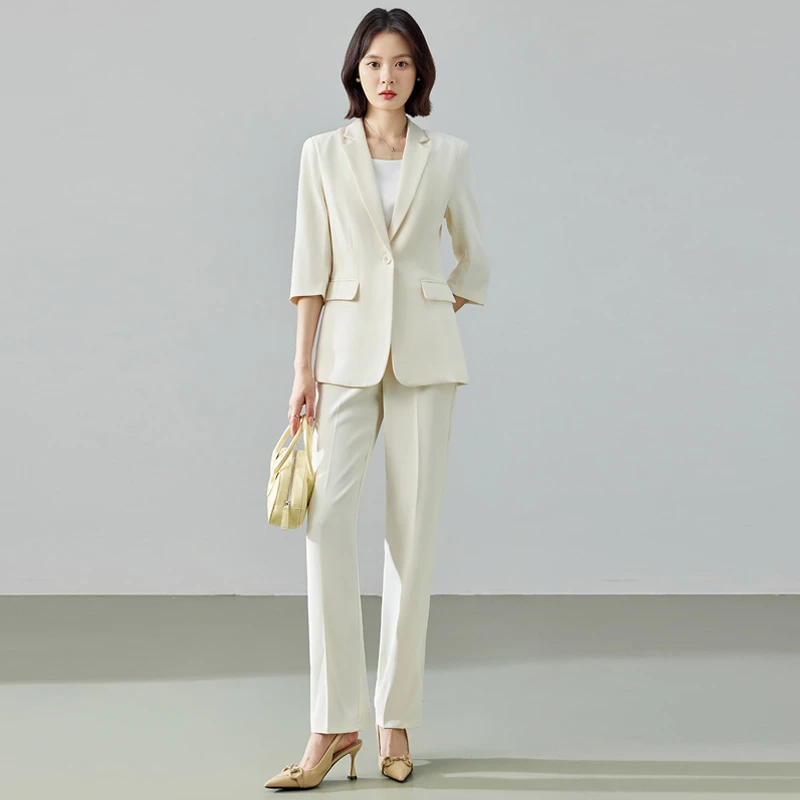 夏季高级感职业套装气质主持人教资面试正装酒店经理工作服25815