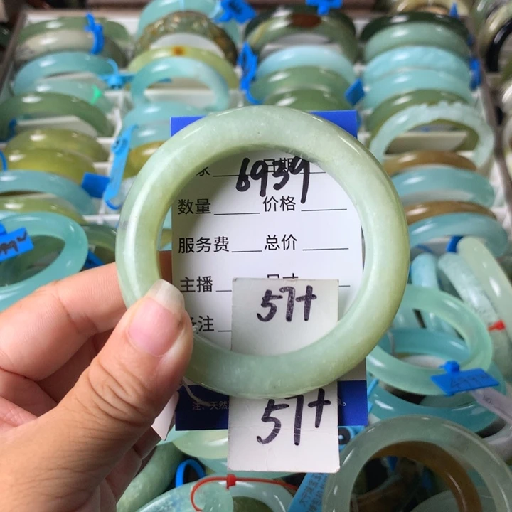 未镶嵌蛇纹石玉手镯6939