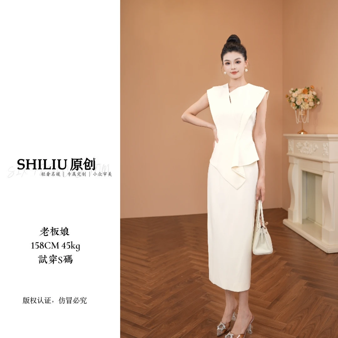 【十六定制】气场全开·显瘦不规则女装连衣裙显瘦百搭夏季35223