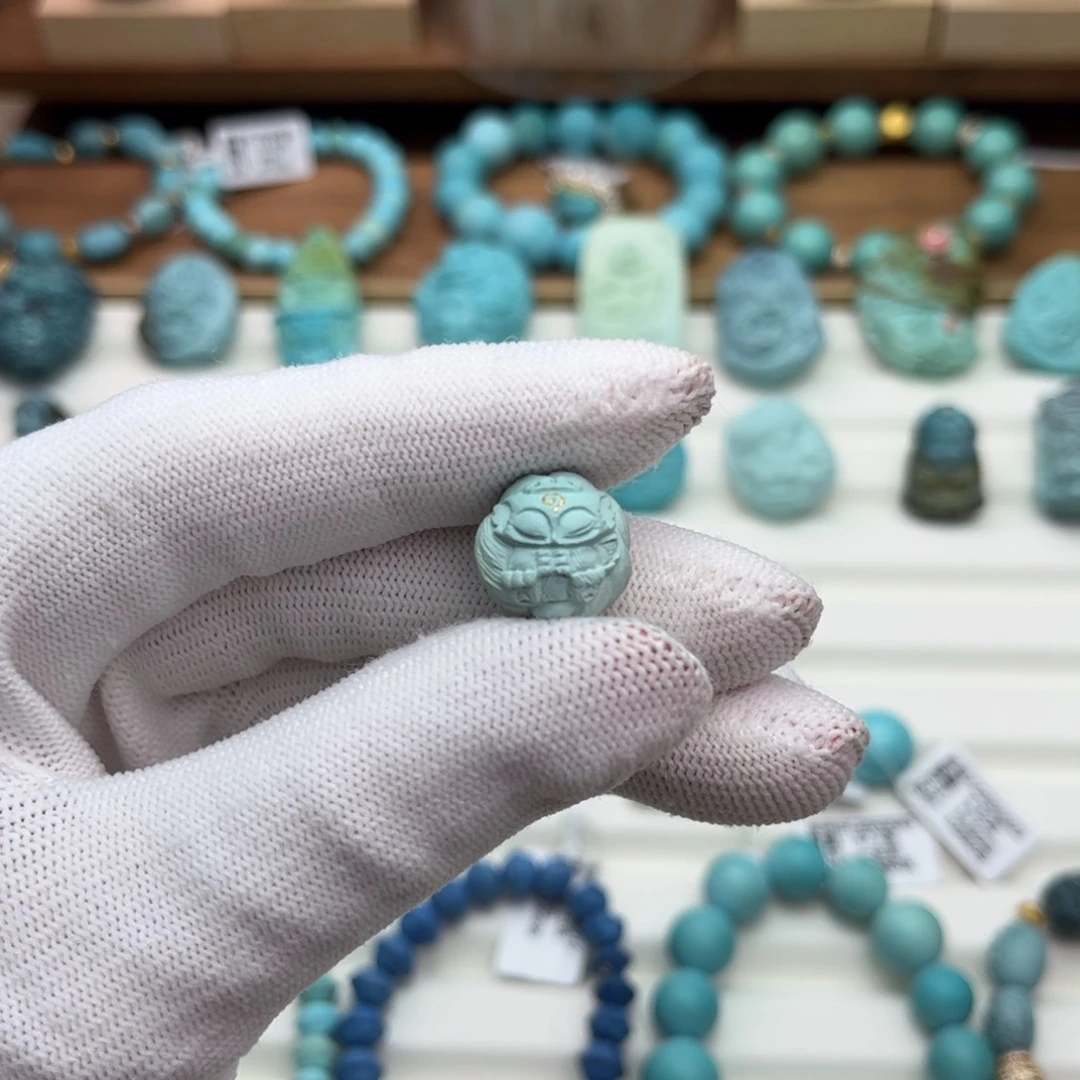 未镶嵌绿松石珠宝奇石九尾珠