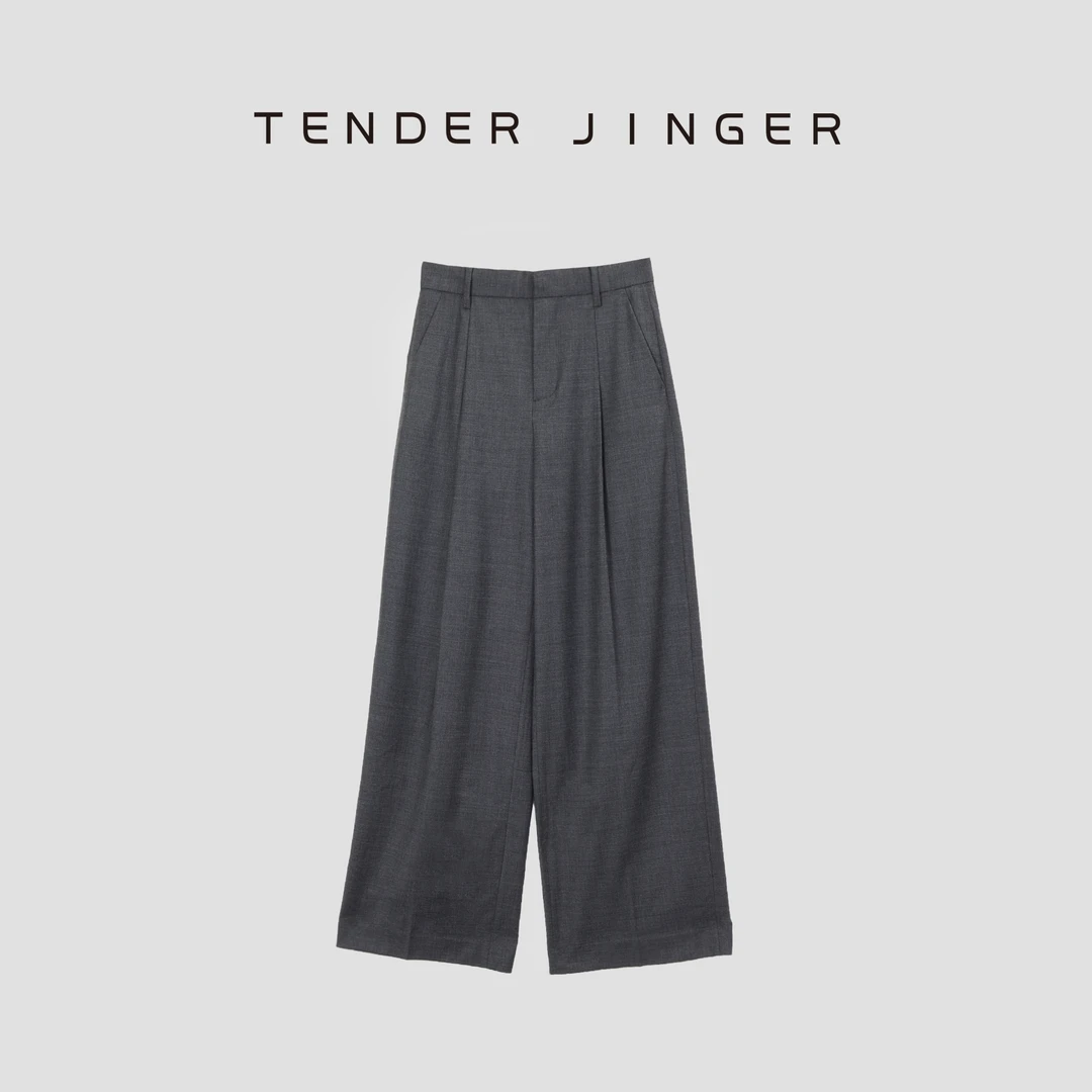 【黑标】2024女高腰休闲直筒阔腿裤T43SJL287S