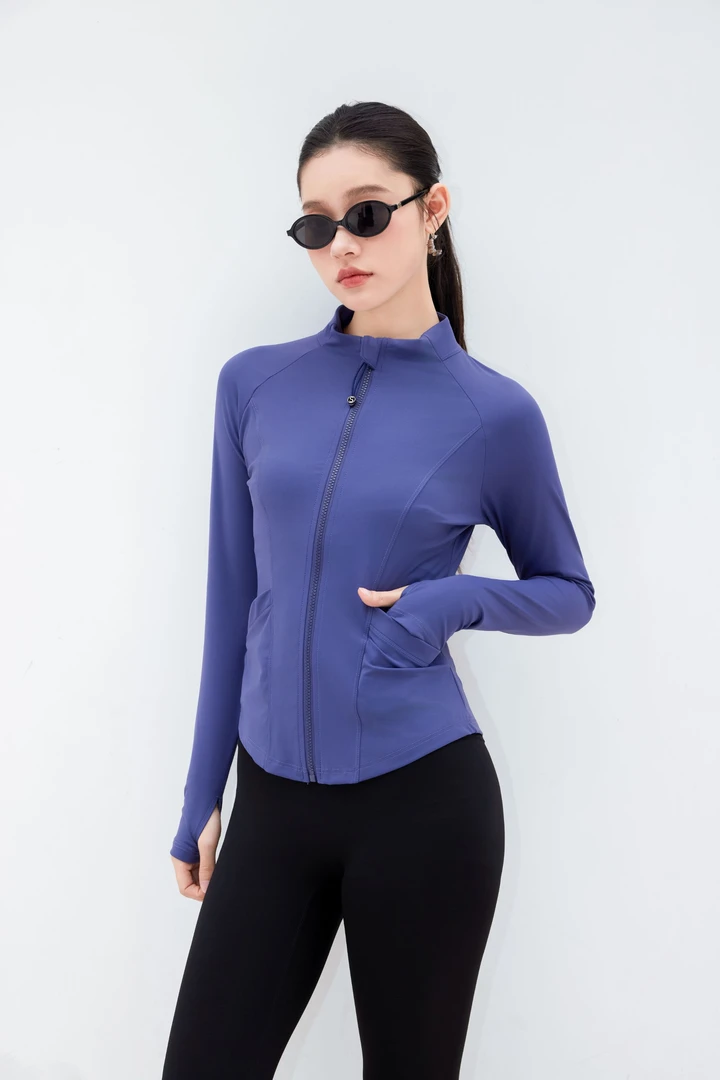 修身外套立领运动显瘦收腰运动插肩袖春秋长袖显瘦大口袋加厚速干