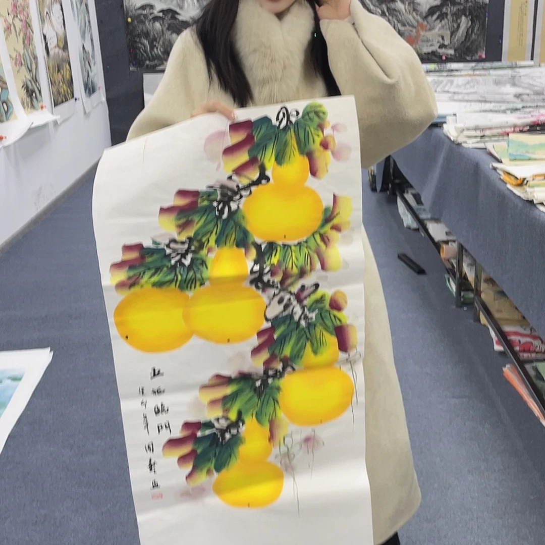 国画作品小姐姐放漏中
