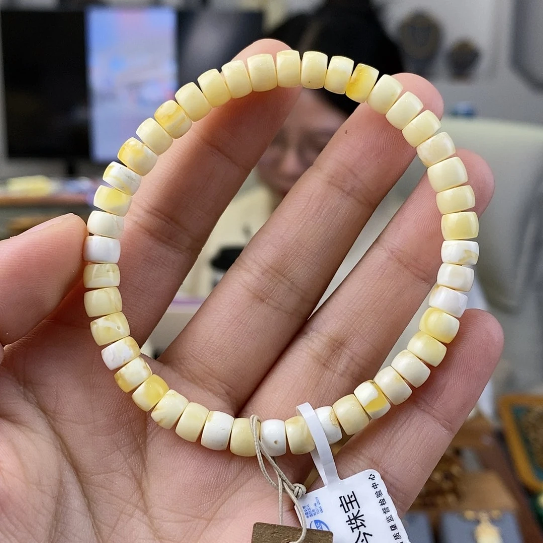 蜜蜡珠宝奇石未镶嵌蜜蜡手串6.3mm