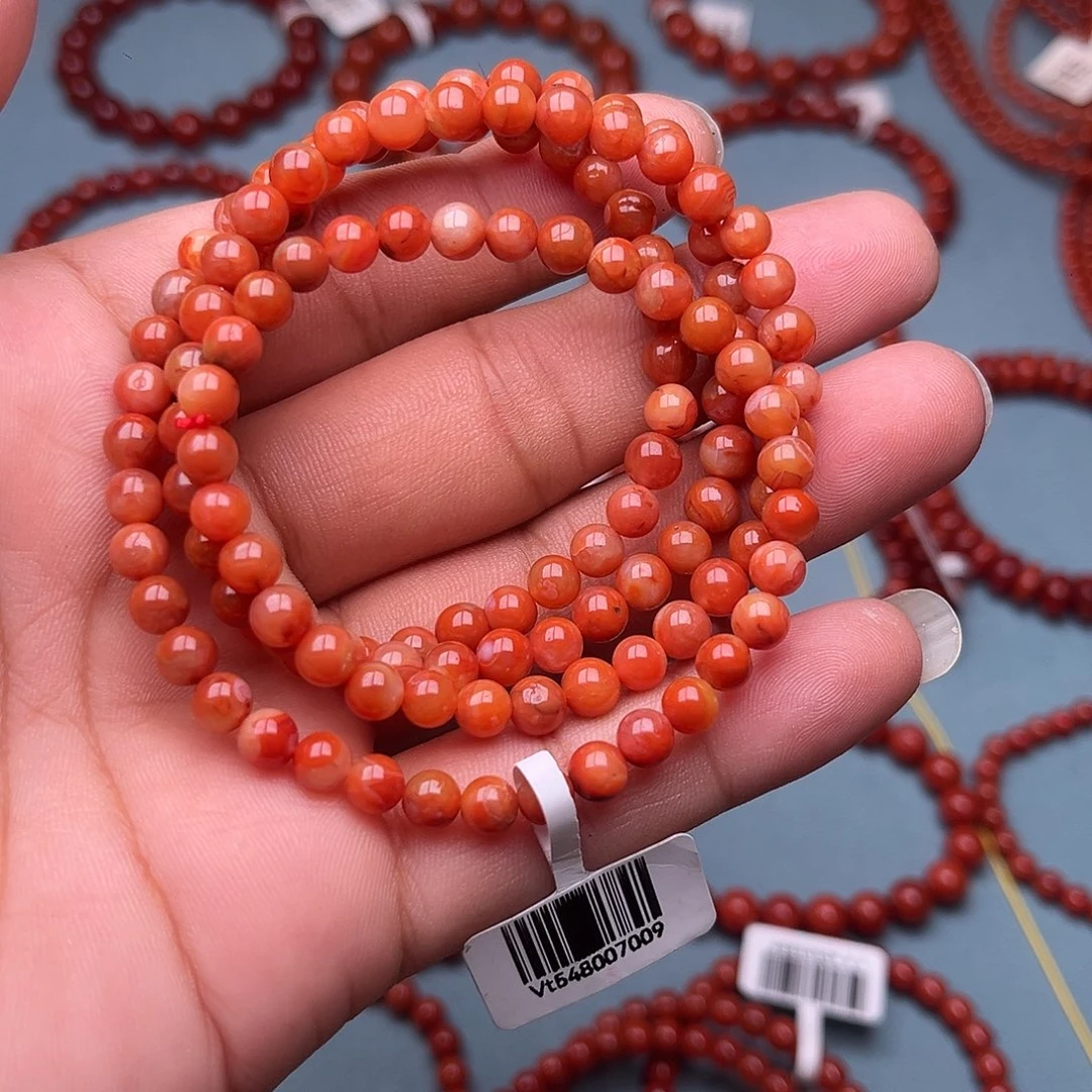 南红玛瑙未镶嵌手链鸡油黄卡5十