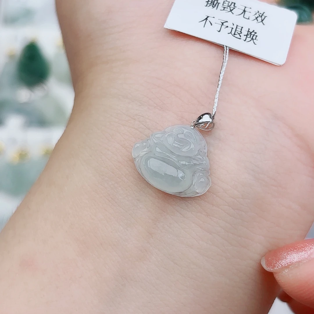 翡翠颈饰18K金镶嵌豆***?佛公