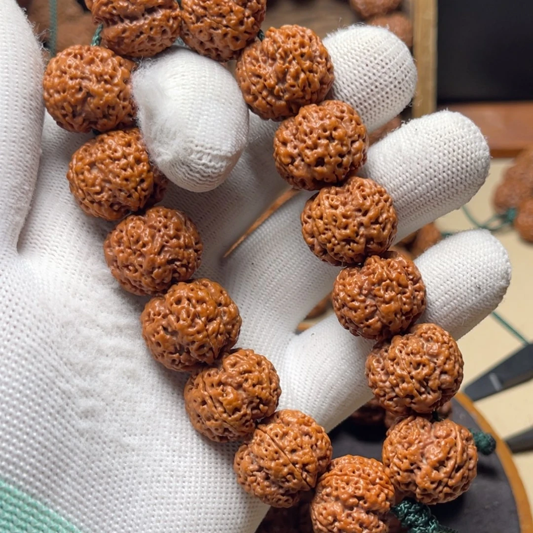 关***丱手串金刚菩提古龙方墩梅花双龙头货21尺