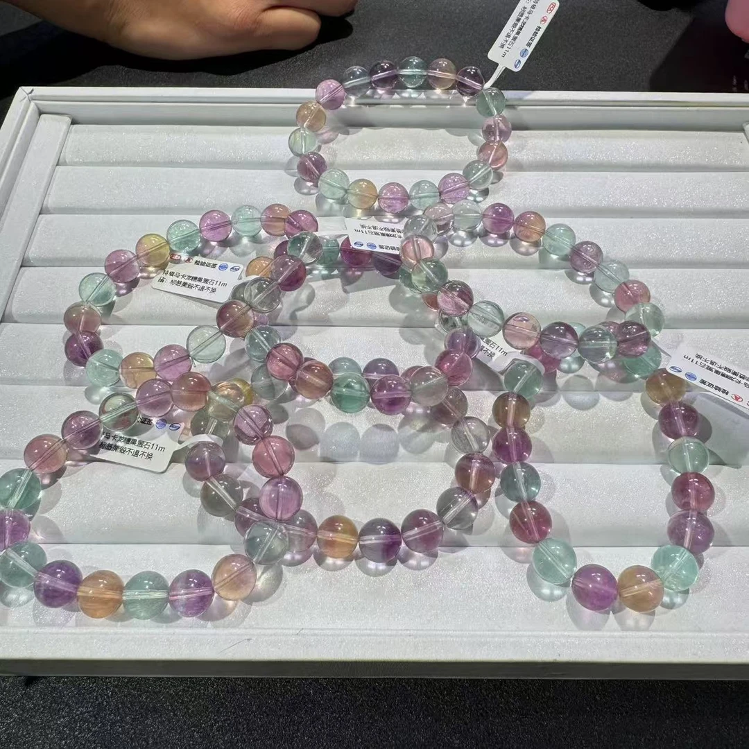 特级马卡龙糖果萤石手串（多样性发一）天然杂裂矿点，完美主义慎拍