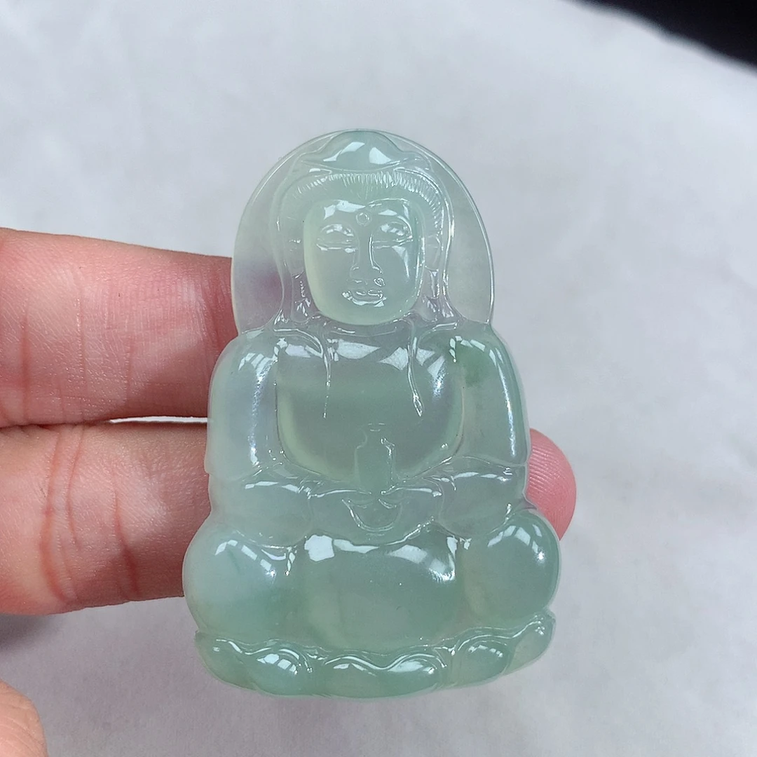 颈饰未镶嵌翡翠冰种晴水观音