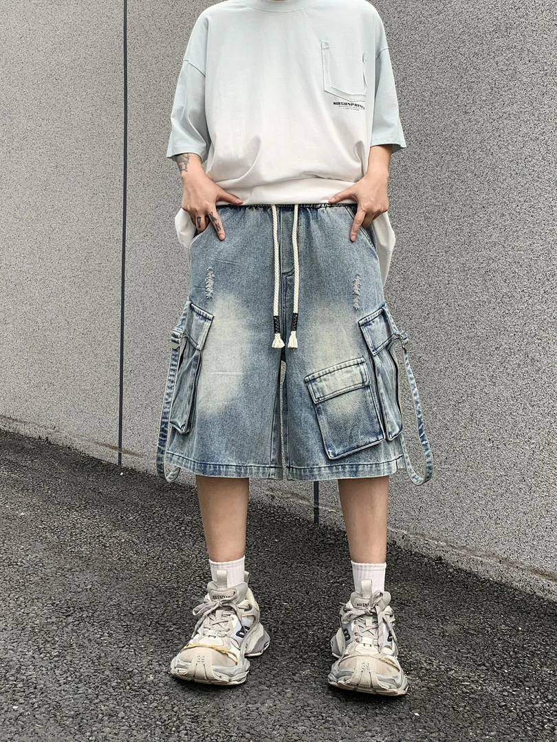 696-697-698 潮牌男女夏季水洗工装休闲牛仔短裤 DKYB-25053 G226