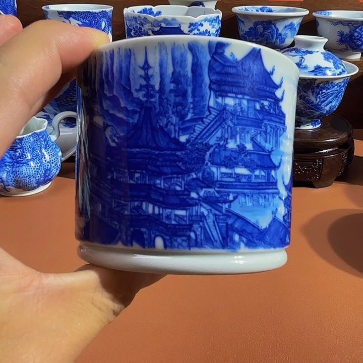 妍***活青花手工手绘大明宫