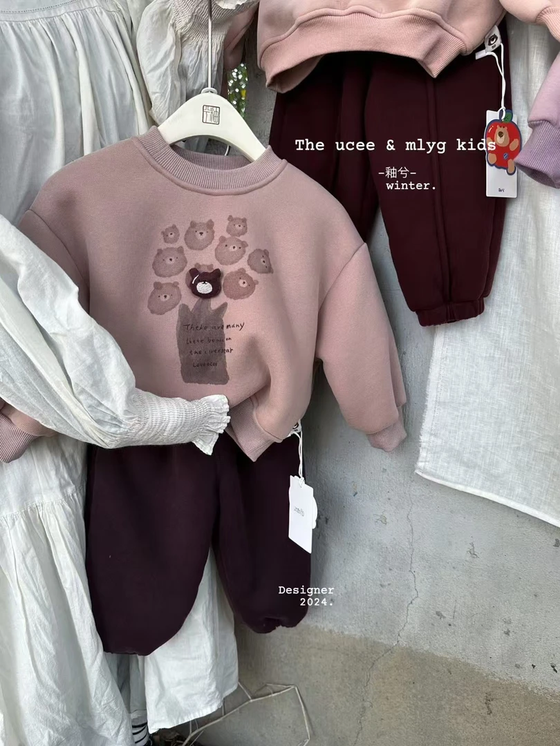 【釉兮】女童加绒加厚套装