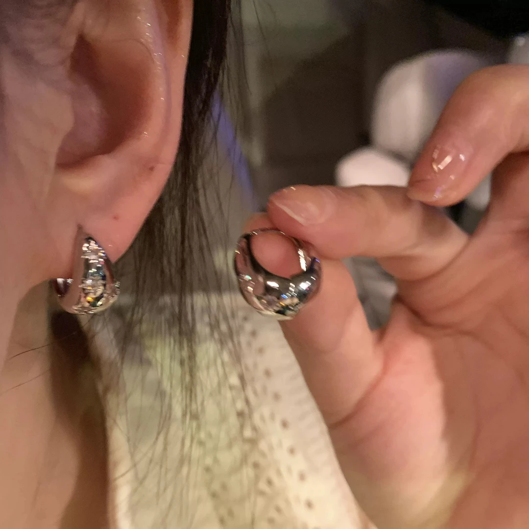 合金耳饰 六芒星水滴耳环小众设计气质高级耳钉S925银针耳扣耳圈