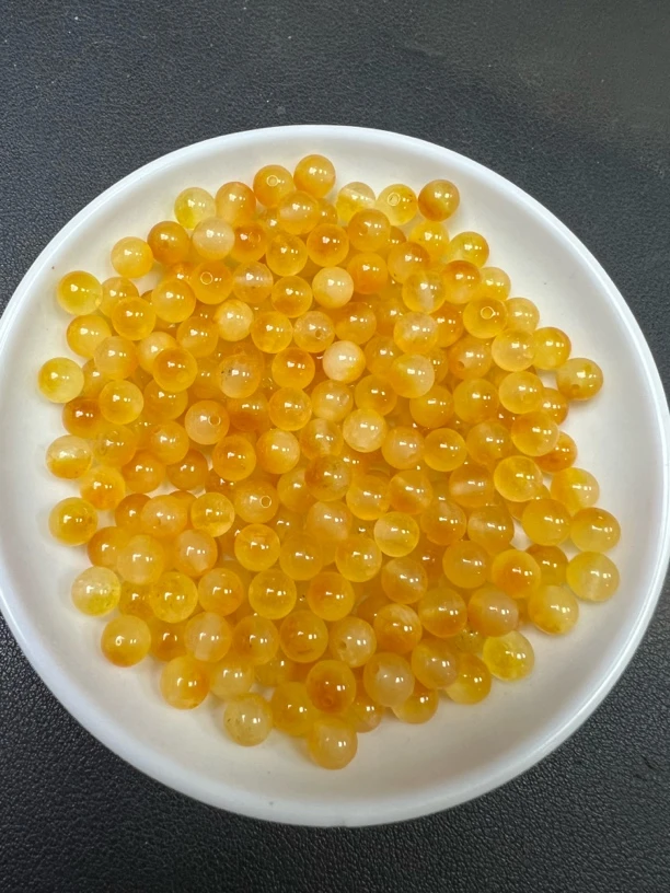 天然珠宝玉石 冰玄黄飘花Y1834  8MM  30颗（赠弹力绳）