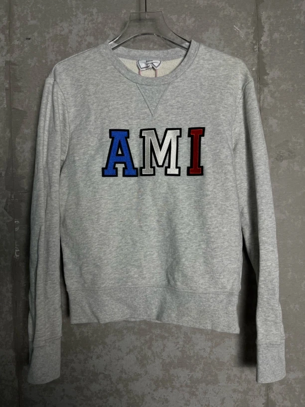 未使用 maje 全新未使用/S*1/AMI灰色logo卫衣/08409/JP