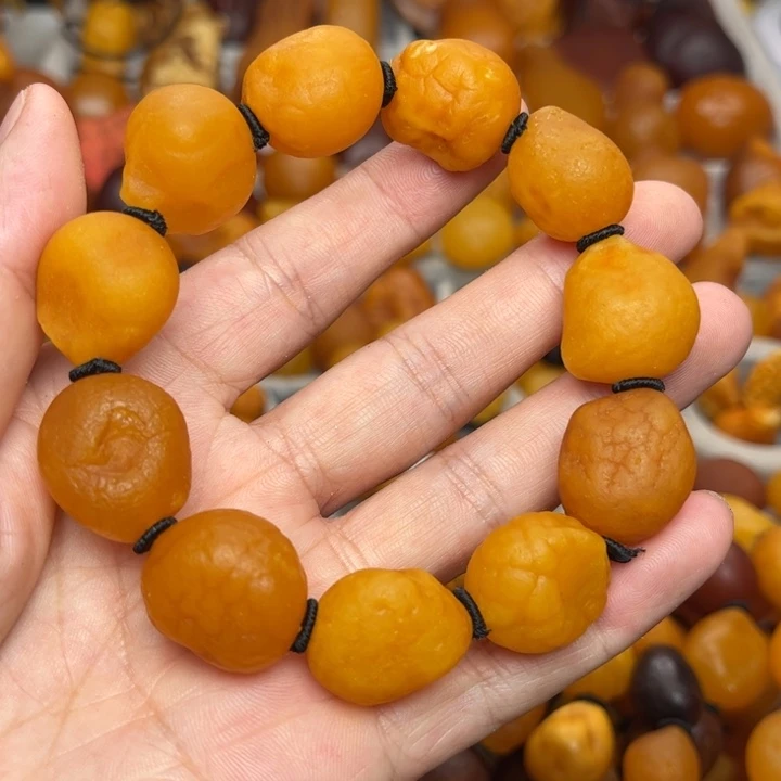 裸石琥珀未镶嵌天然蜜蜡手串