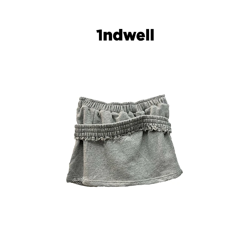 1ndwell 抽绳松紧腰mini卫裙