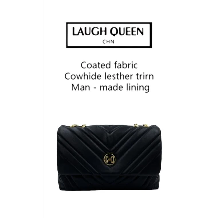 Laugh Queen手工打造女士新款包10305-1  v 黑色