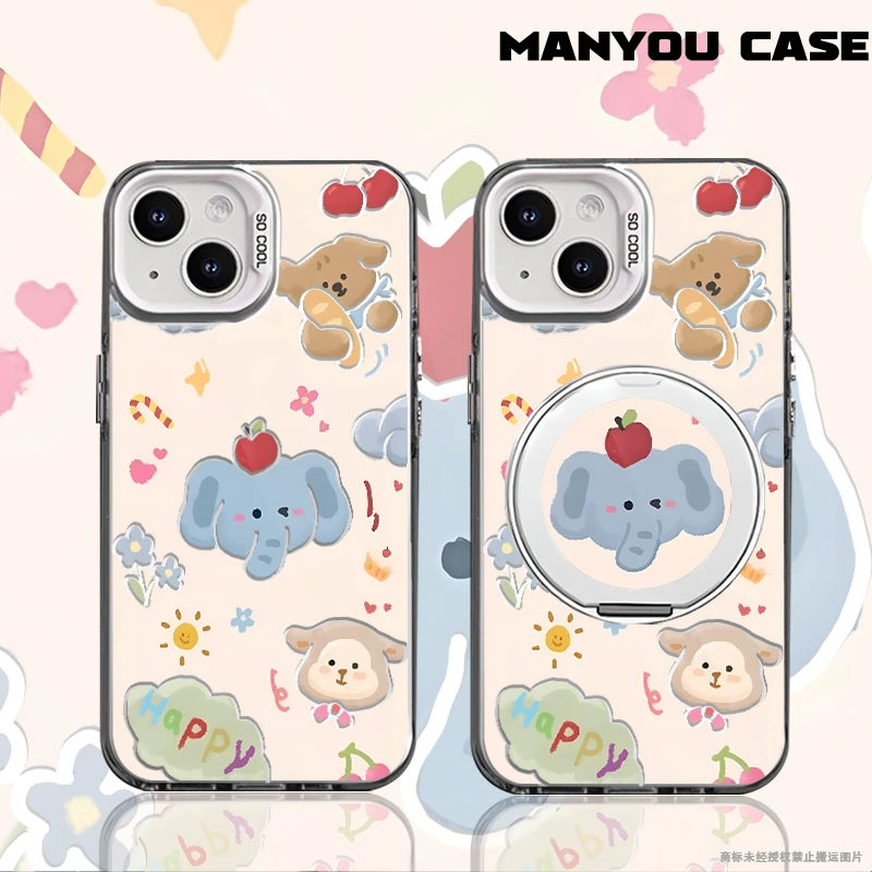 可爱动物适用于小众动漫苹果16华为一加oppo小米手机防摔壳Paoive
