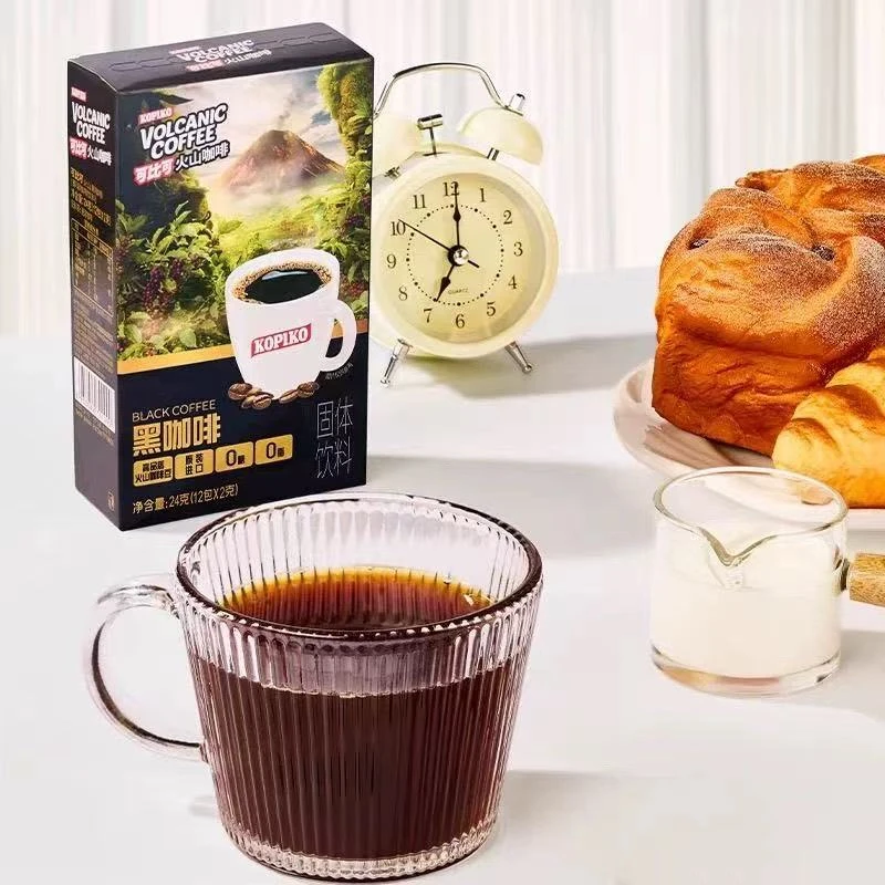 27年3月到期可比可速溶火山黑咖啡即溶咖啡0脂减燃印尼原装进口