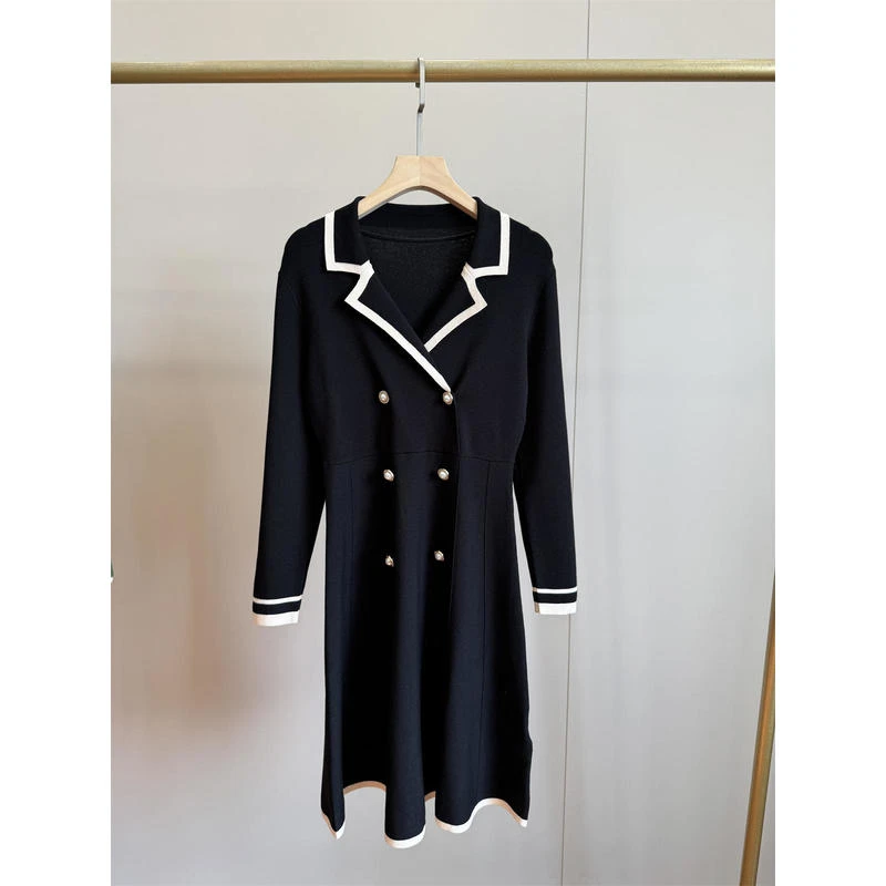 高级感气质修身显瘦小香风针织裙子连衣裙