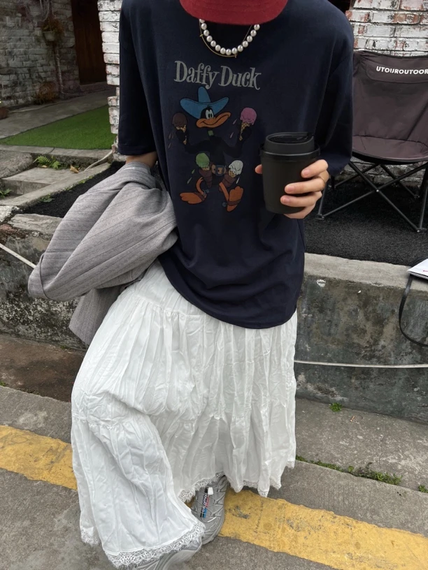 I.yang 东大门同款鸭子印花T百搭韩版圆领ins纯棉设计感复古