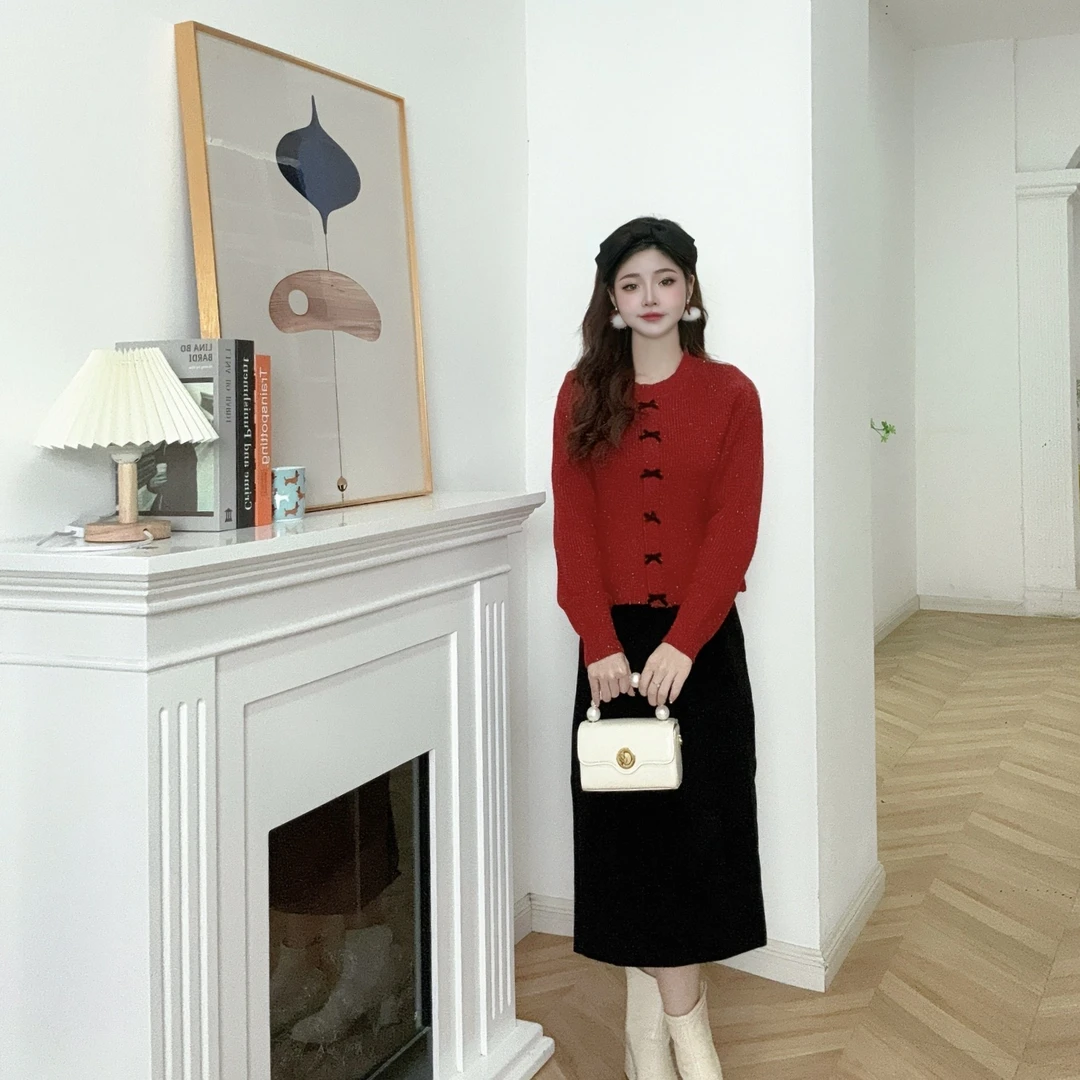 IEF/爱依服【小个子】套装2024冬季新款法式成熟优雅气质上下套裙