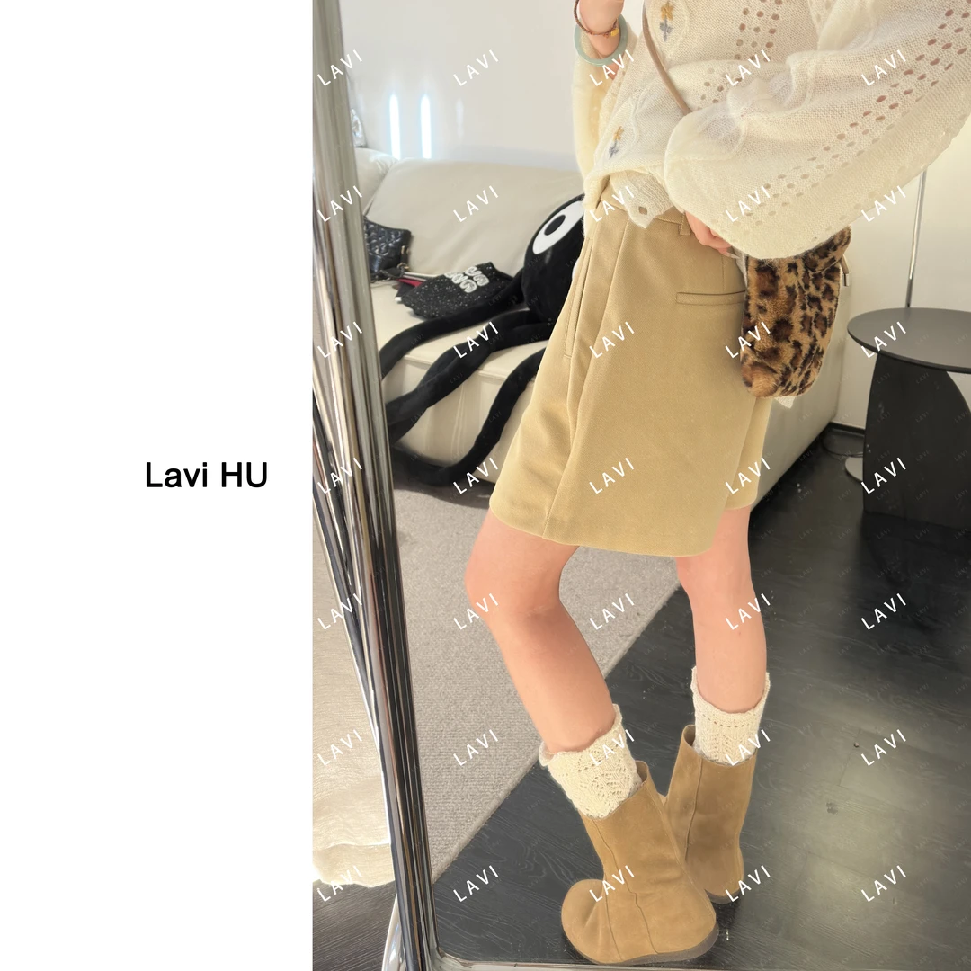 浪漫美拉德 秋冬休闲百搭时尚复古设计师五分短裤6937