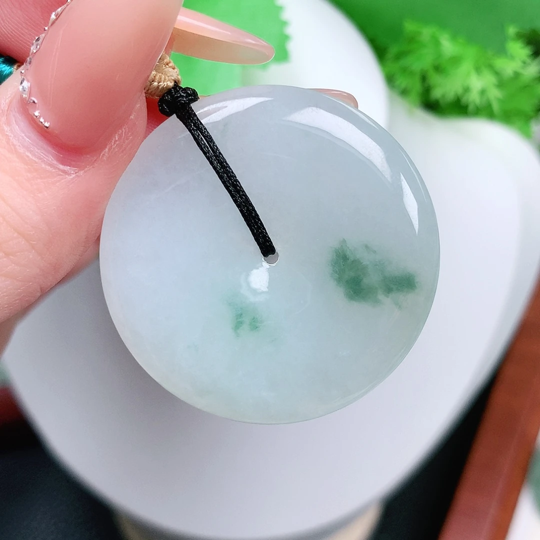 翡翠未镶嵌颈饰平安36.8-5.5