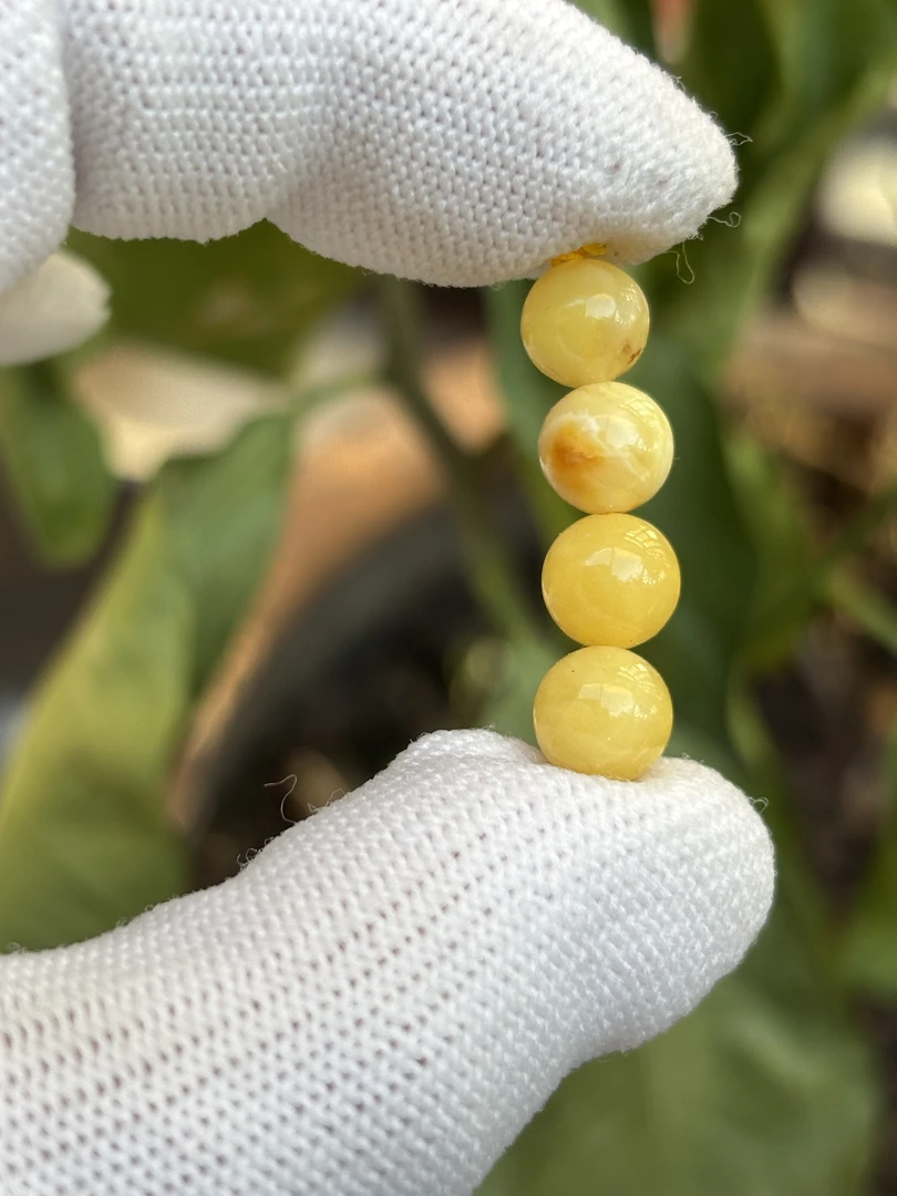 4030天然蜜蜡琥珀圆珠7.4mm