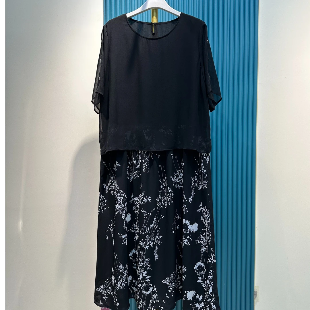 胖人坊/2025夏季新款女士大码时尚气质显瘦舒适连衣裙 4557