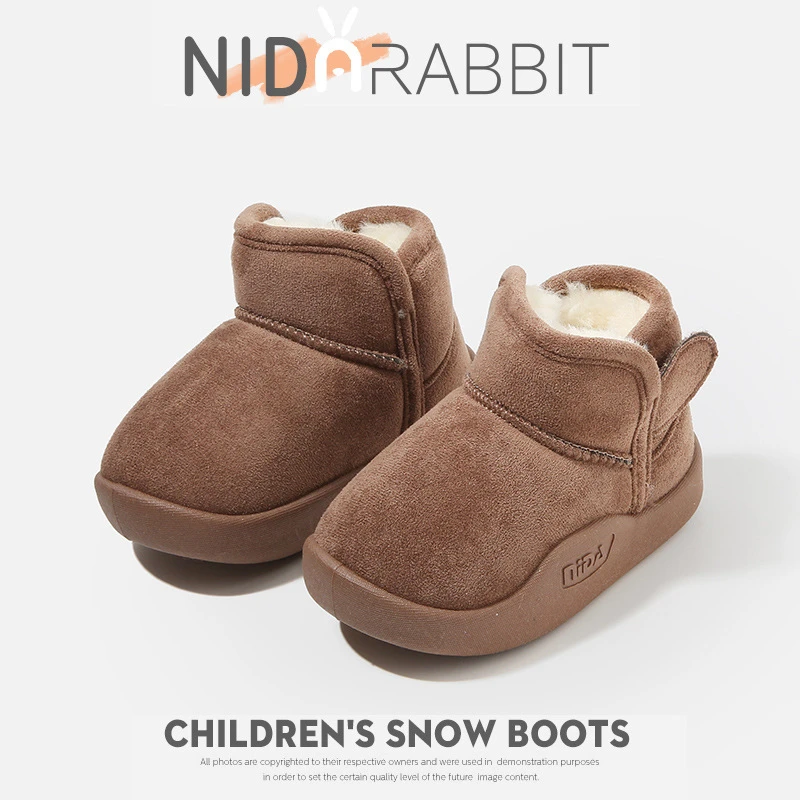 儿童雪地靴女童加绒加厚男童雪地棉小童2025新款冬季男宝宝大棉鞋